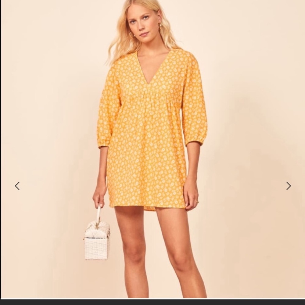 REFORMATION Baja Dress Yellow Floral Tunic XS